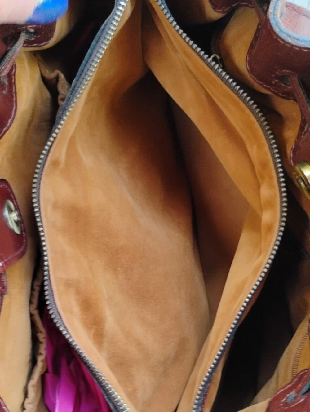 Patricia Nash Leather Whitney Drawstring Tote Bag - 3 Compartment _ Cross. Strap - Picture 13 of 15